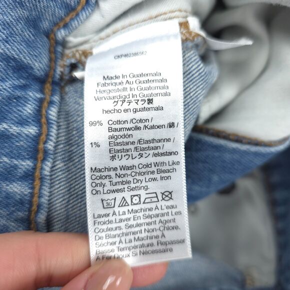 MADEWELL The Perfect Vintage Straight Jean in Kingsbury Wash Knee-Rip 90s Y2K - Picture 9 of 10